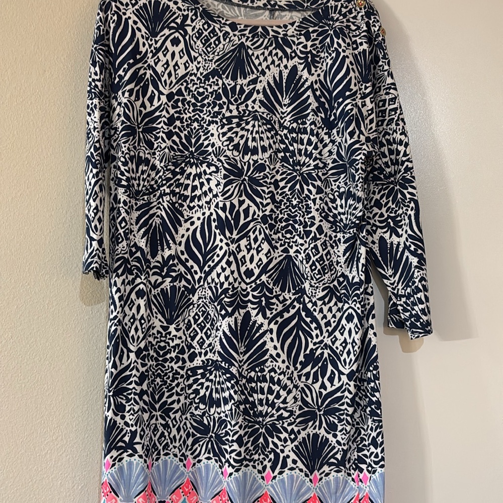 Lilly Pulitzer Navy and White Patterned Dress